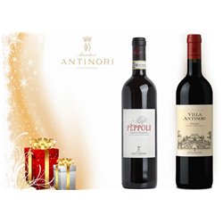 GIFT BOX : 1 BOTTLE Villa Antinori Marchesi Antinori - 1 BOTTLE Chianti Classico Peppoli Marchesi Antinori