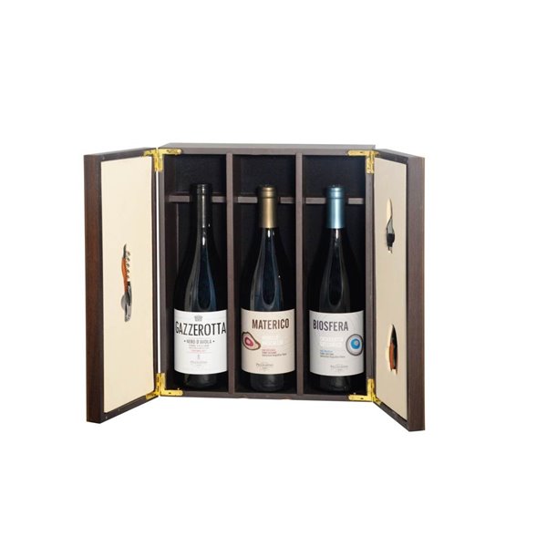 GESCHENKIDEE- Elegante Holzbox mit edlen Sommelier Accessoires - Sizilien und die Bio-Weine von Pellegrino GESCHENKIDEE- Elegante Holzbox mit edlen Sommelier Accessoires - Sizilien und die Bio-Weine von Pellegrino