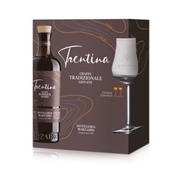 Confezione regalo -La Trentina Morbida (50 cl.) + 2 bicchieri Tulipe - Marzadro