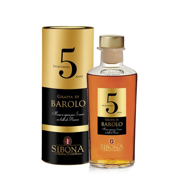 Grappa Barolo invecchiata 5 anni - Distilleria Sibona 0,5 l. Grappa Barolo invecchiata 5 anni - Distilleria Sibona 0,5 l.