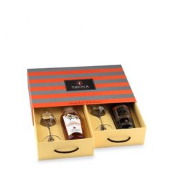 Distilleria Sibona - Packung mit Grappa Moscato und Grappa Botti da Porto mit 2 Gläsern (2x 50cl)