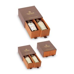 Distilleria Sibona -Cofanetto Doppio Cassetto Grappa di Moscato e  Liquore Camomilla ( 2x 50 cl)