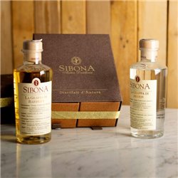Distilleria Sibona -Double drawer box with Arneis Grappa and Barbera Grappa (2x50 cl)