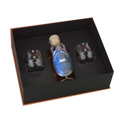Distilleria Sibona - Geschenkset Eleganza Sibona Grappa Riserva Botti Da Rum mit 2 Gläsern