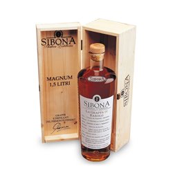 Distilleria Sibona - Geschenkpackung Grappa di Barolo MAGNUM mit Holzkiste 1,5 lt