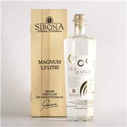 Distilleria Sibona - Confezione regalo Grappa Uvedilanga Distillato d’uva MAGNUM con astuccio in legno 1,5 lt