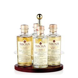 Distilleria Sibona -Esclusivo Portabottiglie per 4 Grappe Graduate Sibona (4x50cl)