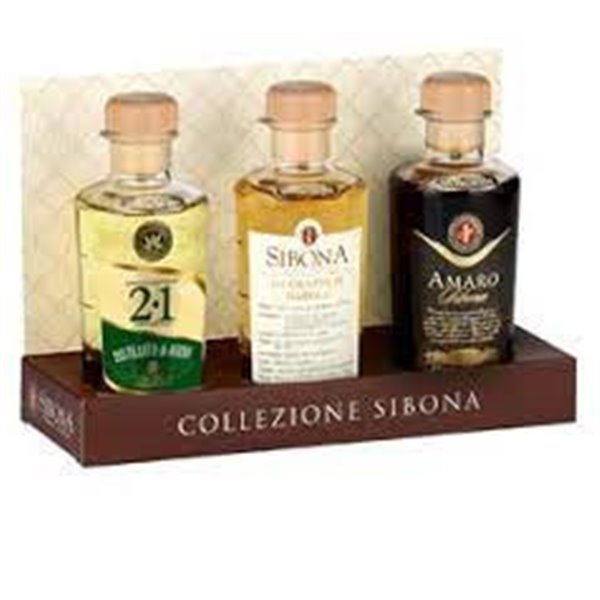 Distilleria Sibona - 2.1 Destillat von Bier, Bitter, Grappa von Barolo MINI Größe 20 cl. (Im eleganten Fall von 3) Distilleria Sibona - 2.1 Destillat von Bier, Bitter, Grappa von Barolo MINI Größe 20 cl. (Im eleganten Fall von 3)