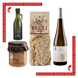 Cena romantica per 2 Persone -  Tradizioni del Friuli - Bigoli & Ragù di Anatra & Friulano