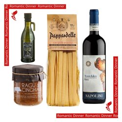 Romantic Dinner for 2 People - Traditions of Umbrian - Pappardelle &  Ragù di Cinghiale  & Montefalco Rosso