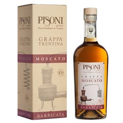 Distilleria Pisoni - Grappa Barricata Moscato (astucciata) 70cl 45°