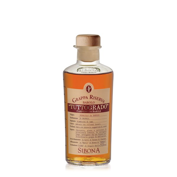 TOP Pack: 6 Bottles Grappa Invecchiata Tuttogrado di Barolo 57,5 ° - Distilleria Sibona 0,5 l. TOP Pack: 6 Bottles Grappa Invecchiata Tuttogrado di Barolo 57,5 ° - Distilleria Sibona 0,5 l.