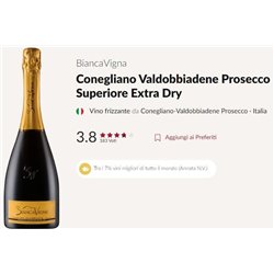 Conegliano Valdobbiadene D.O.C.G. Extradry Prosecco Superiore Millesimato  - BiancaVigna