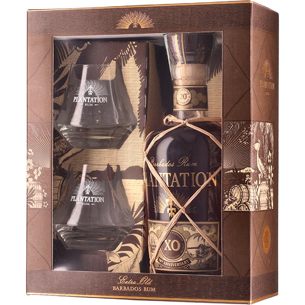 Rum Plantation XO 20TH Anniverary Glass Pack ( 70cl  40%) - crb
