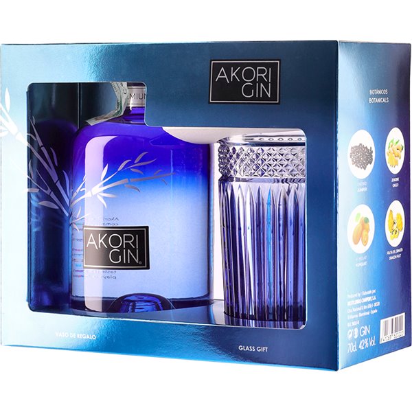 Gin Akori Glass Pack (70cl  42%) - crb
